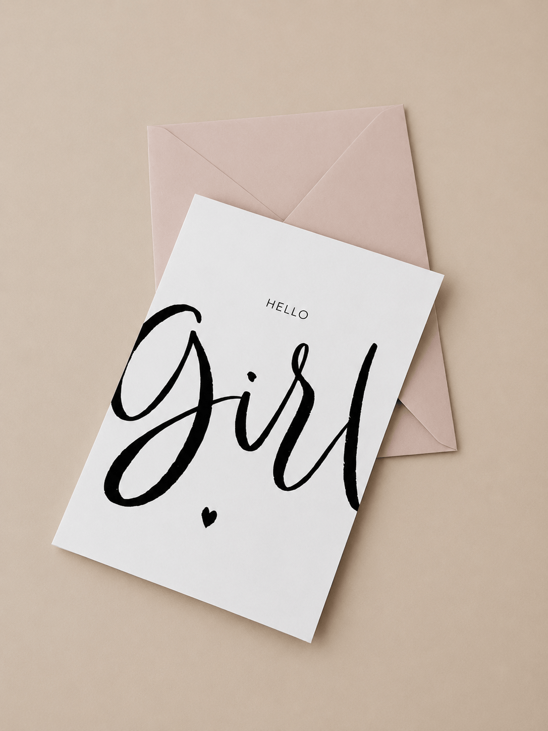 Geschenkkarte hello girl mit Umschlag