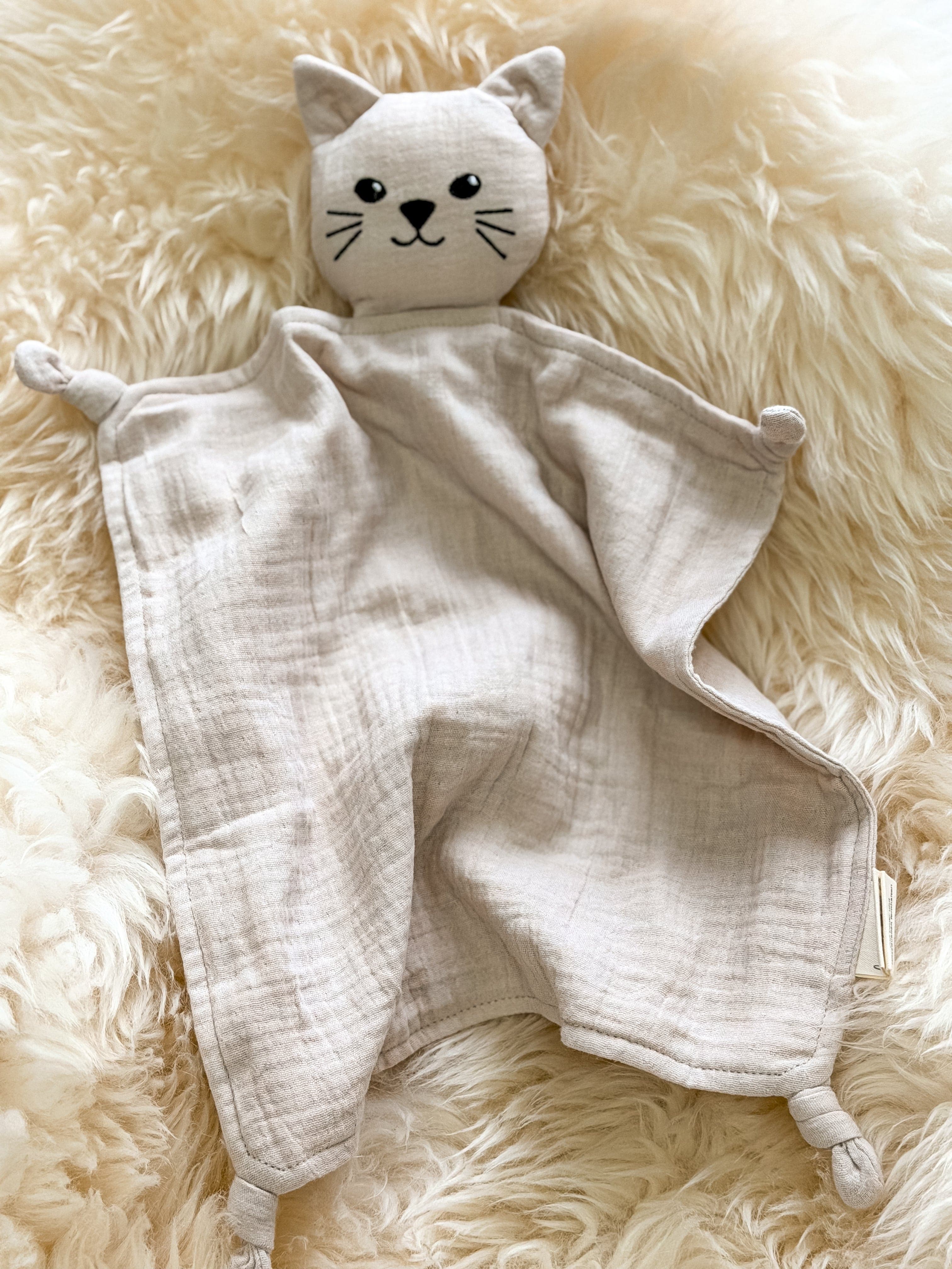 Schmusetuch Katze in creme - bergkindl