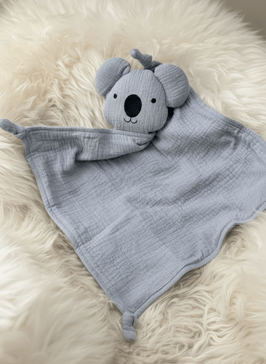 Schmusekoala Grau - Dein kuscheliger Lieblingsbegleiter aus Bio Musselin