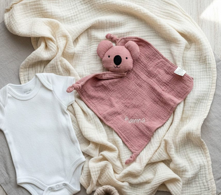 Schmusekoala  Rosé -  aus Bio Musselin