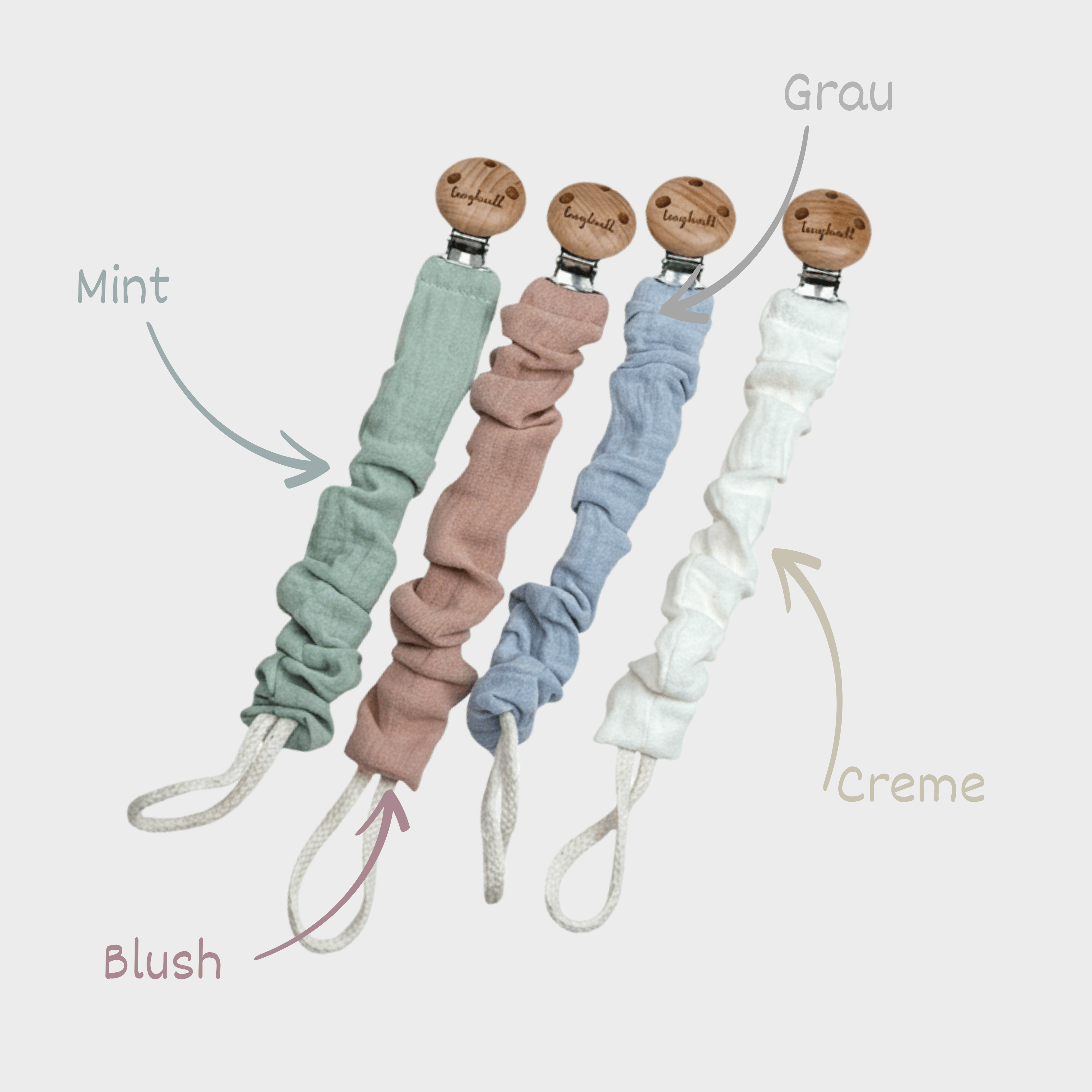 Schnullerkette Baby Musselin mix