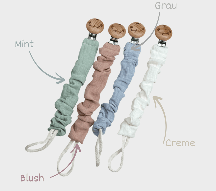 Schnullerkette Baby Musselin mix