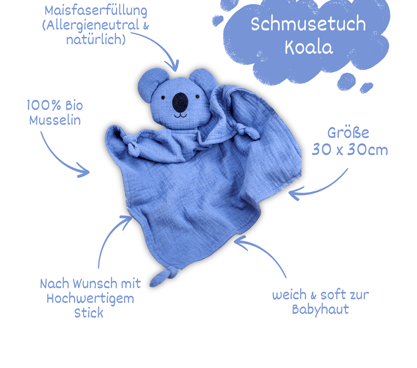 Schnuffeltuch /  Schmusetuch Kola blau