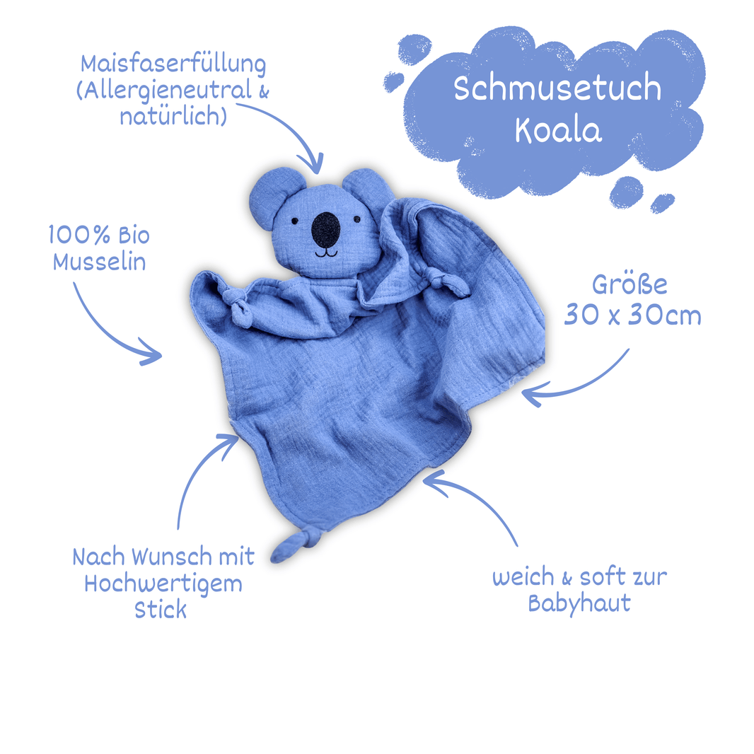 Schnuffeltuch /  Schmusetuch Kola blau