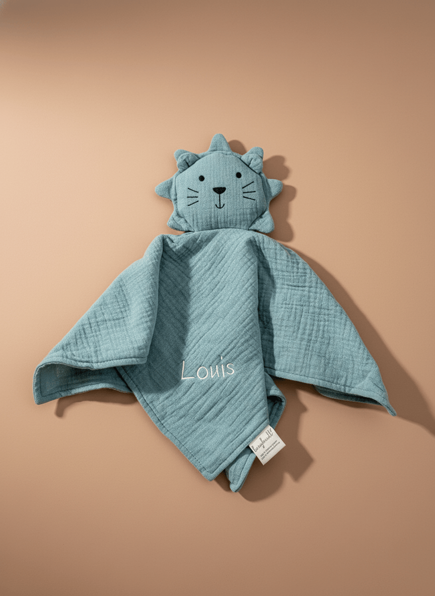 Schmuselöwe Mint - bergkindl - Schmusetuch - Schnuffeltuch Louis