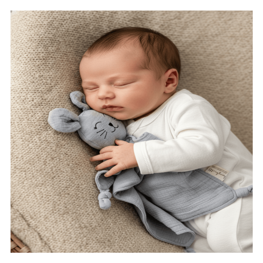 Schmusetuch Schnuffeltuch grau Maus
