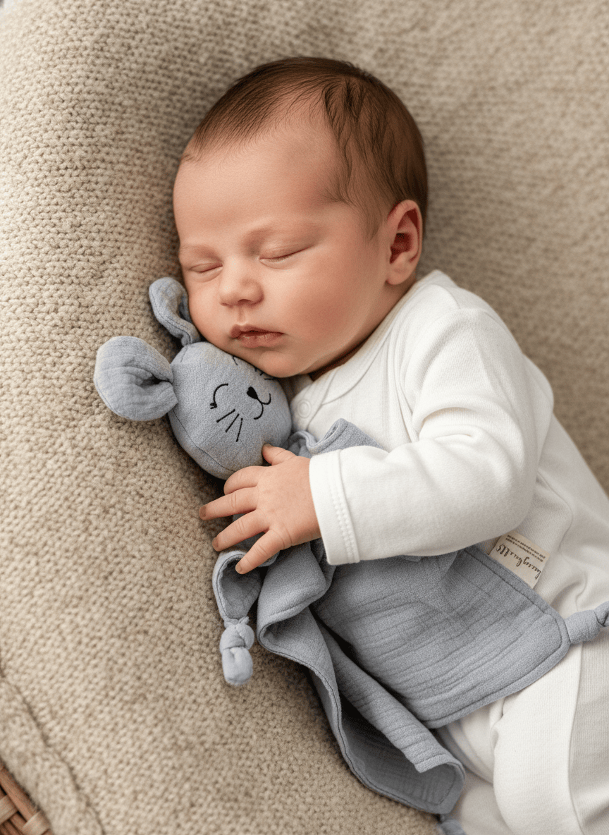 Schmusetuch Schnuffeltuch grau Maus