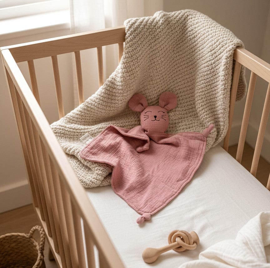 Maus Schnuffeltuch - Schmusetuch in rose