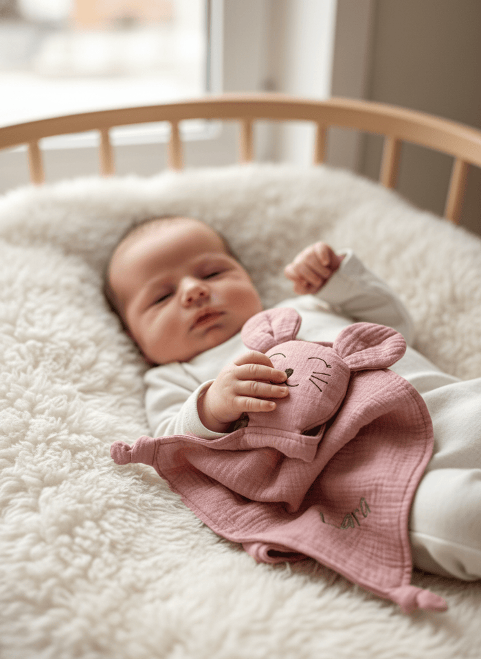 Schnuffeltuch - Schmusetuch Maus in rosé