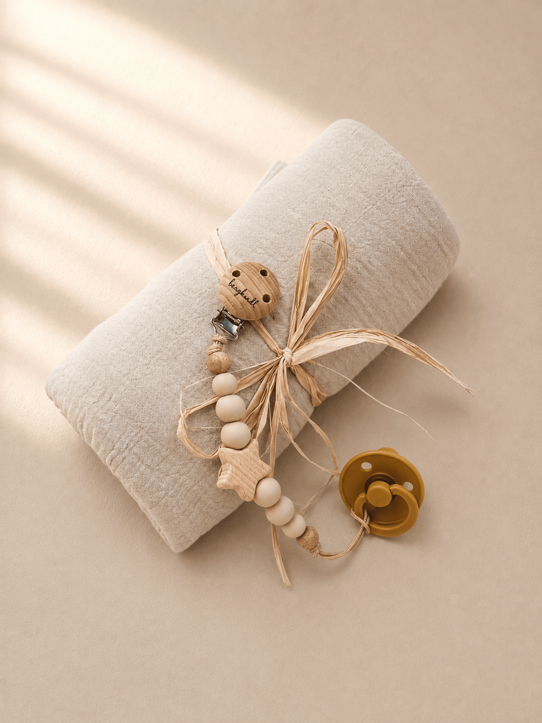 Baby Geschenkset Musselindecke Beige