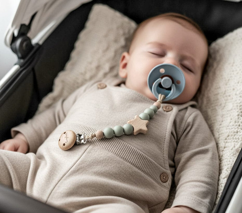 Schnullerkette Baby mint mit stern