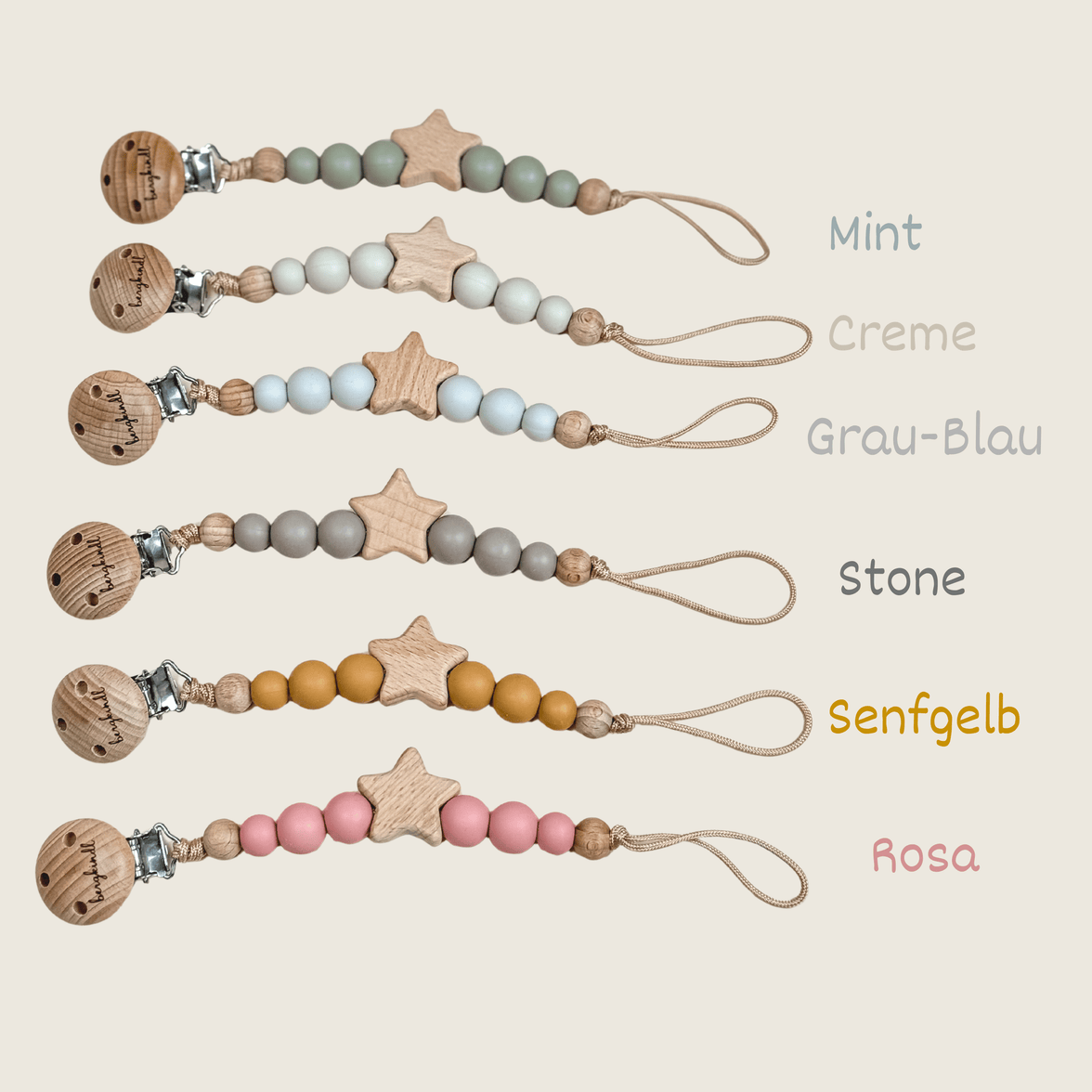 Schnullerkette Baby bunte Farben