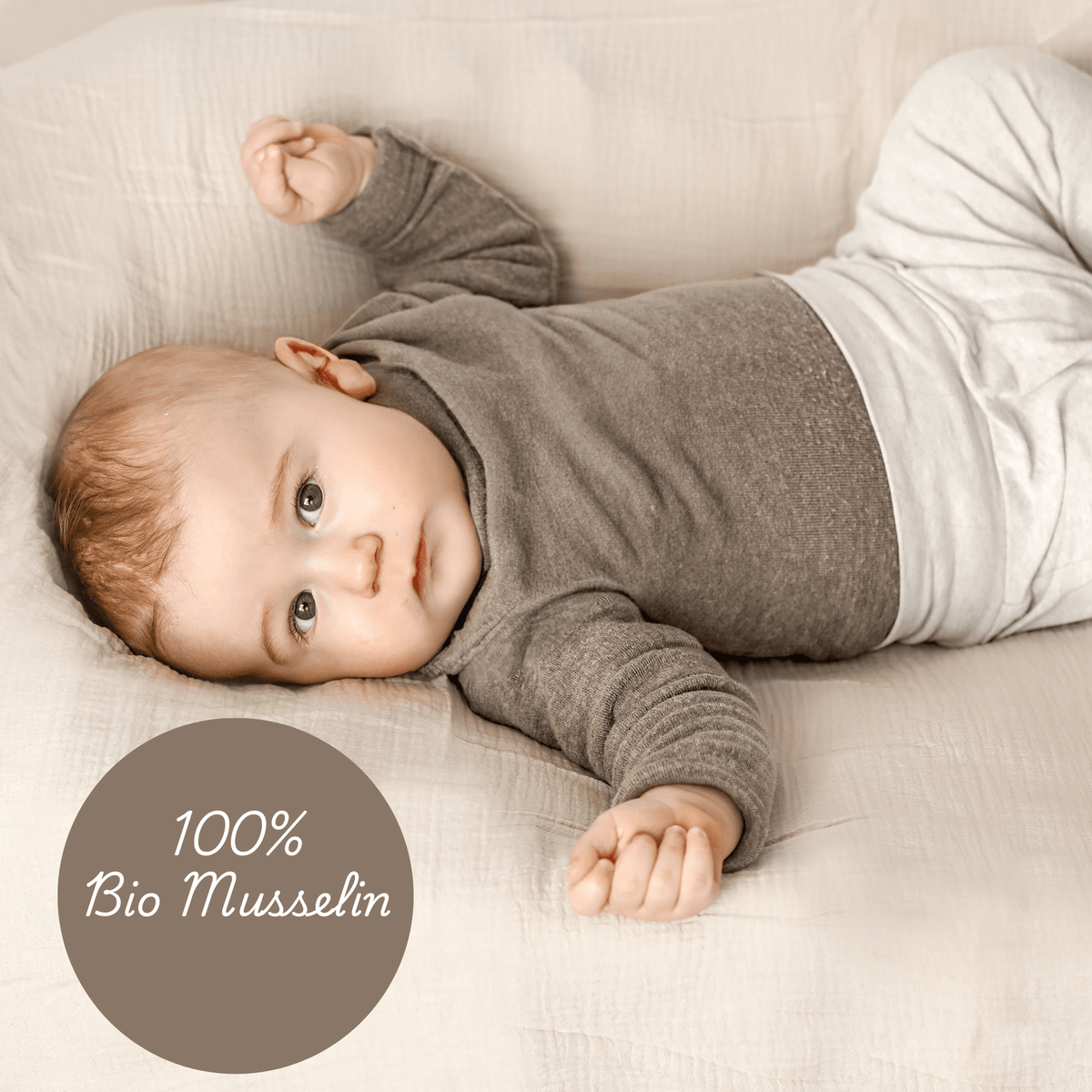 Babydecke Baumwolle in creme 