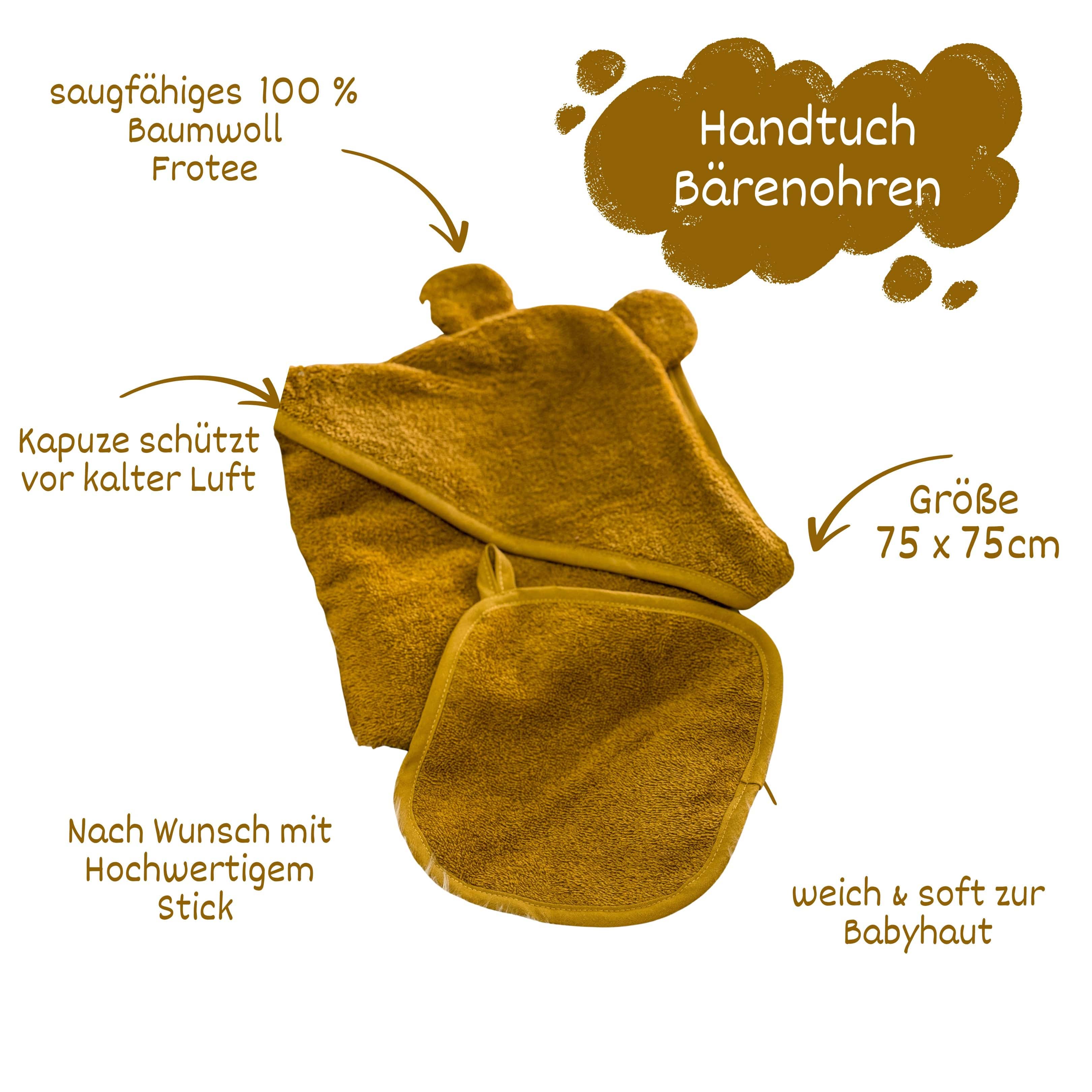 Babyhandtuch 100 %Baumwolle Chai Tea 