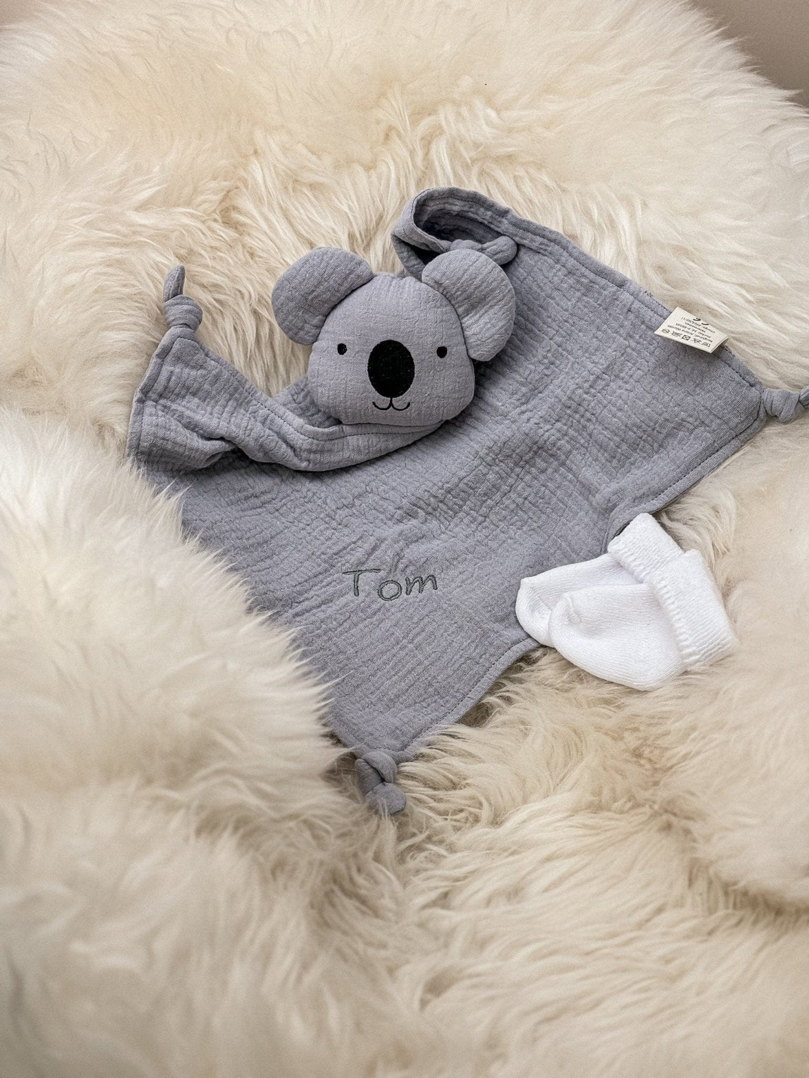 Baby Geschenkset Schnuffeltuch und Musselintuch im Koaladesign - bergkindl