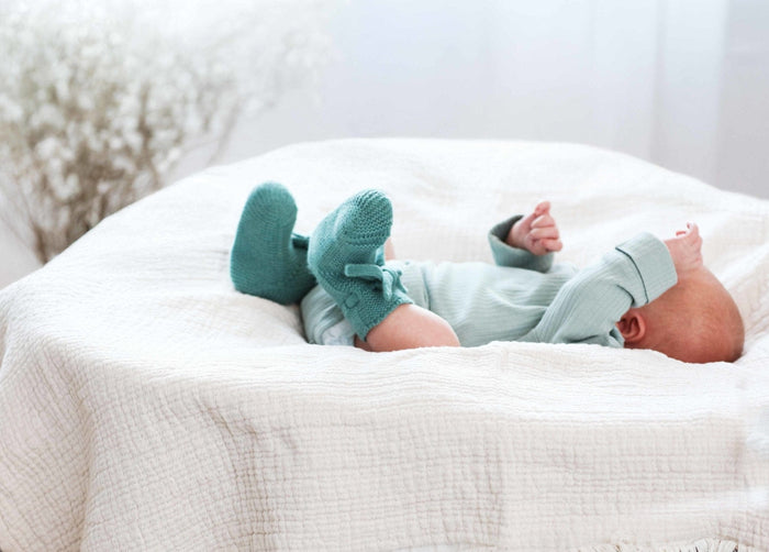 Merinowolle Schuhe Baby in mit mit Schleife