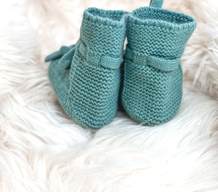 Babyschuhe aus Merinowolle – Mint| 0–6 Monate (Kopie) - bergkindl