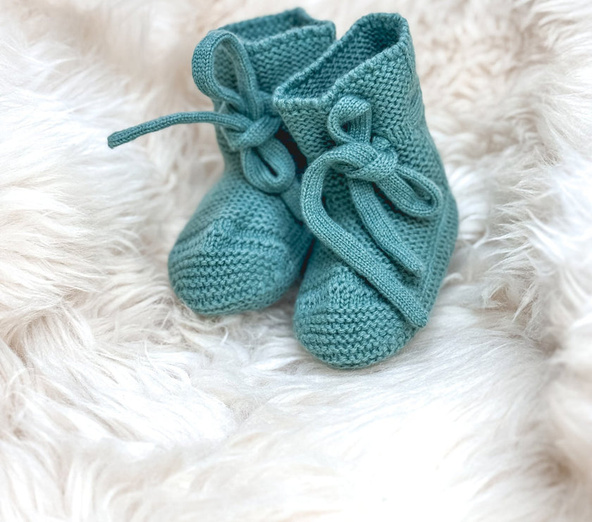 Babyschuhe aus Merinowolle – Mint| 0–6 Monate (Kopie) - bergkindl