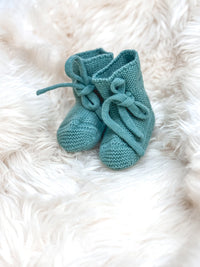 Babyschuhe aus Merinowolle – Mint| 0–6 Monate (Kopie) - bergkindl