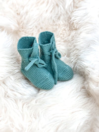Babyschuhe aus Merinowolle – Mint| 0–6 Monate (Kopie) - bergkindl
