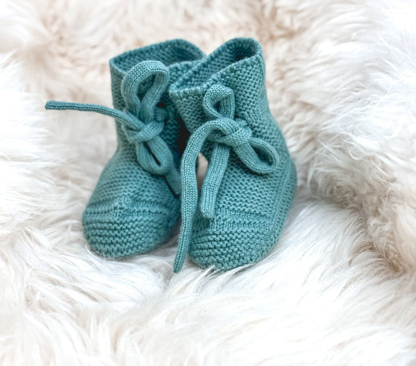 Babyschuhe aus Merinowolle – Mint| 0–6 Monate (Kopie) - bergkindl