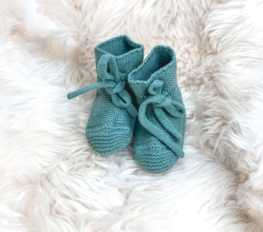 Babyschuhe aus Merinowolle – Mint| 0–6 Monate (Kopie) - bergkindl