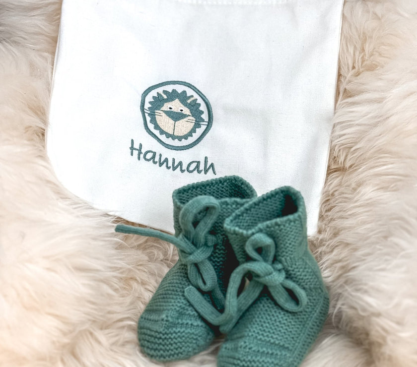 Babyschuhe aus Merinowolle – Mint| 0–6 Monate (Kopie) - bergkindl