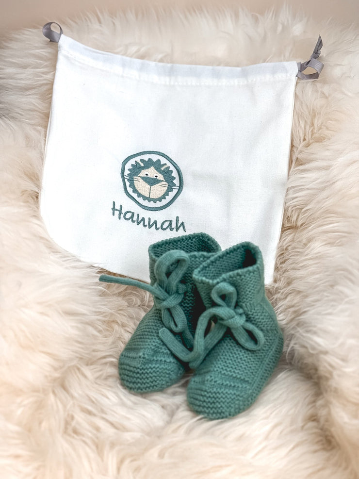 Babyschuhe aus Merinowolle – Mint| 0–6 Monate (Kopie) - bergkindl