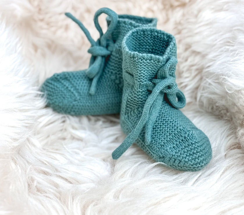Babyschuhe aus Merinowolle – Mint| 0–6 Monate (Kopie) - bergkindl