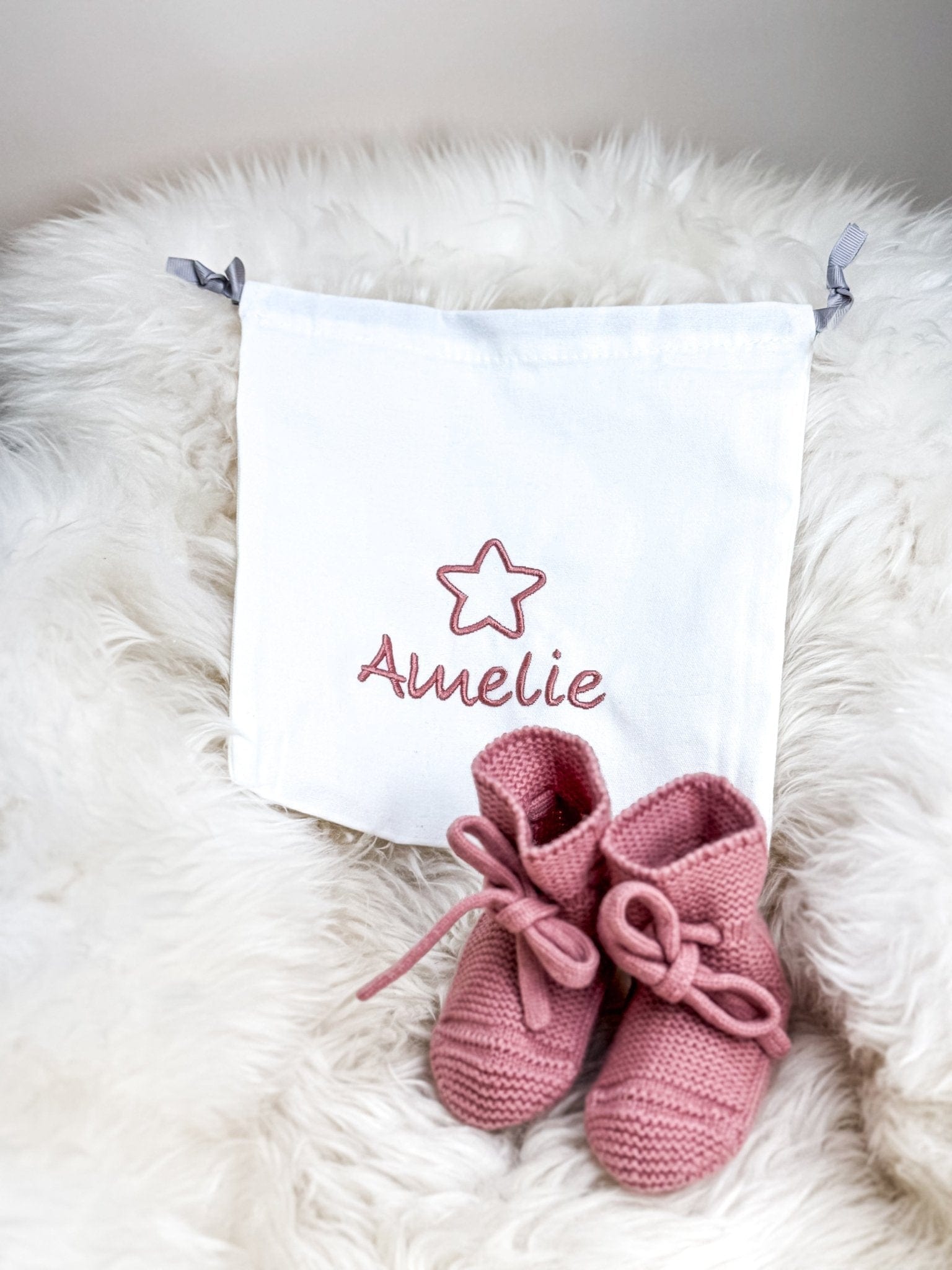 Babyschuhe aus Merinowolle – Rosé | 0–6 Monate - bergkindl