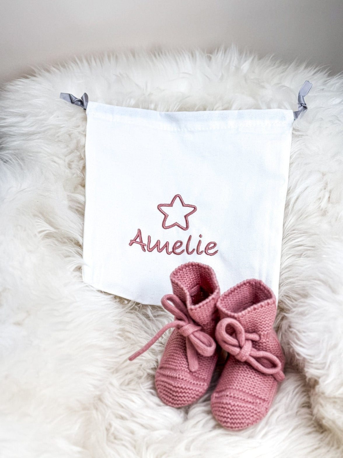 Babyschuhe aus Merinowolle – Rosé | 0–6 Monate - bergkindl