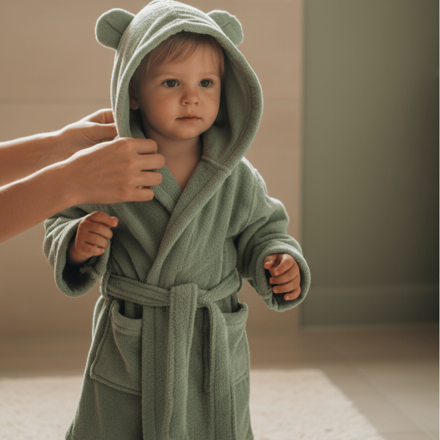 Baby Bademantel bergkindl mint