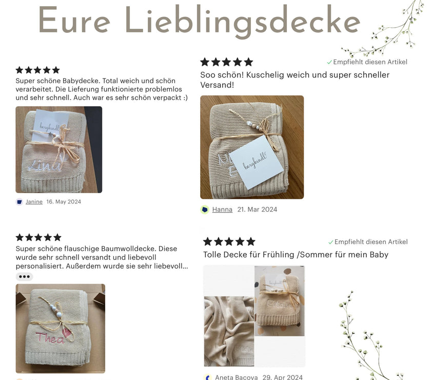 Beige Babydecke - Kuschelweich - bergkindl