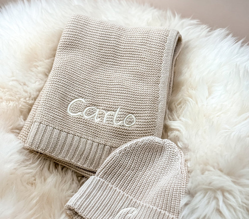 Beige Babydecke - Kuschelweich - bergkindl