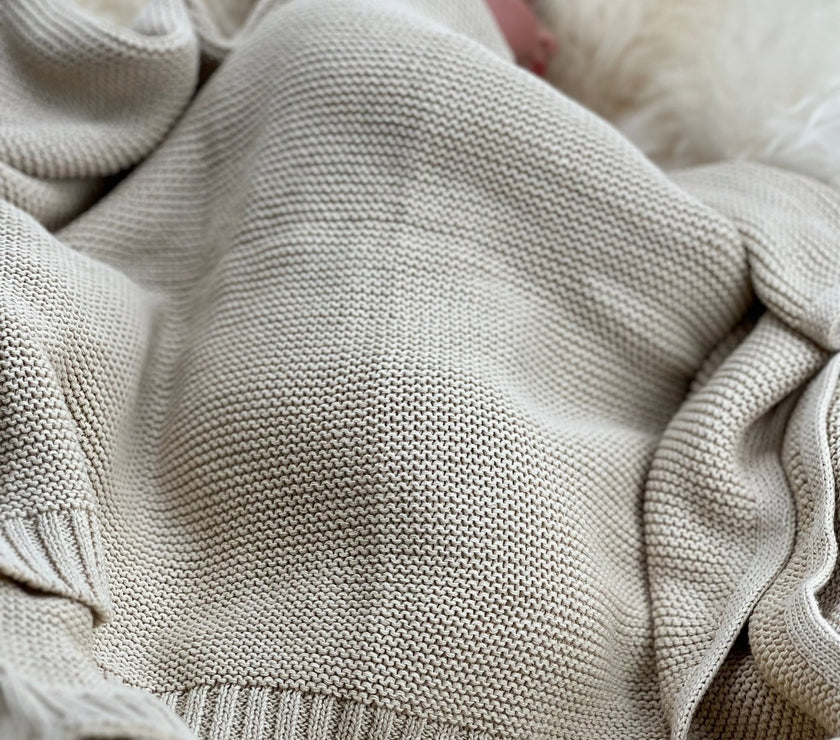 Beige Babydecke - Kuschelweich - bergkindl