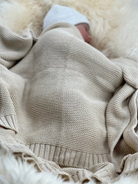 Beige Babydecke - Kuschelweich - bergkindl