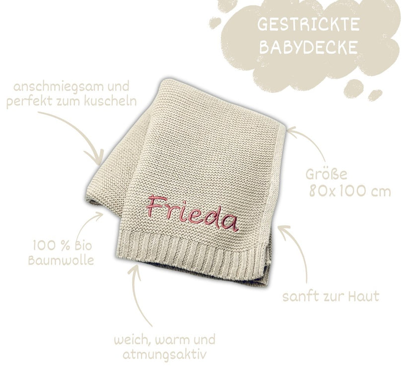 Beige Babydecke - Kuschelweich - bergkindl