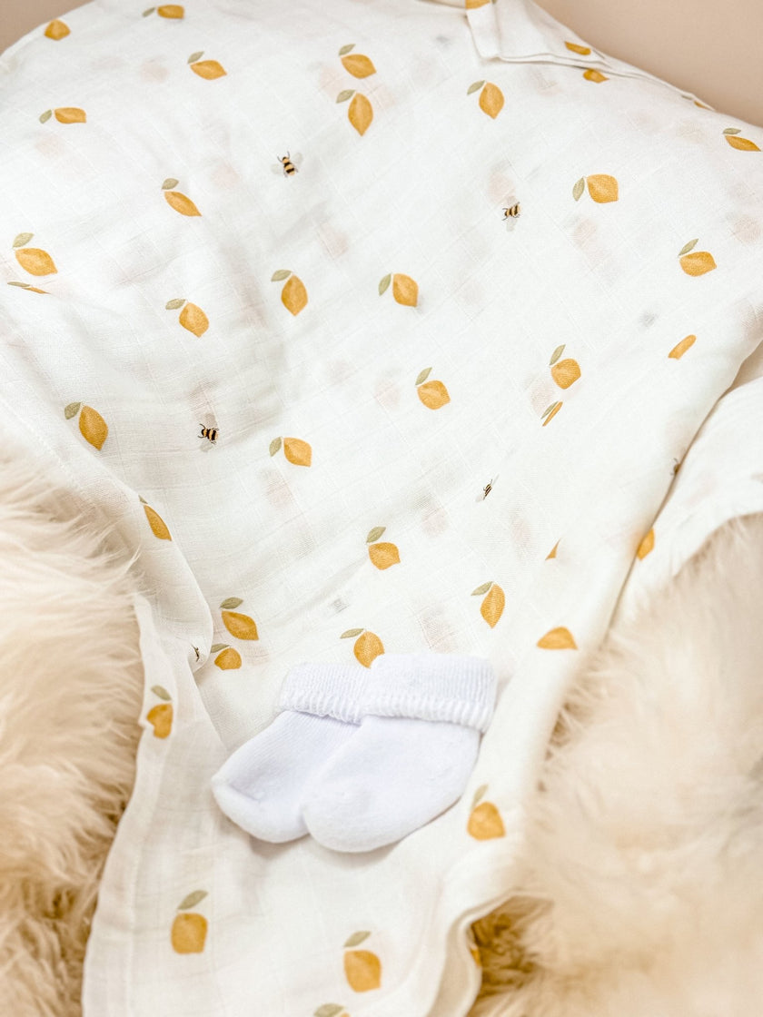 Bienen Baby Musselintuch - Kuschelweich und Vielseitig - bergkindl