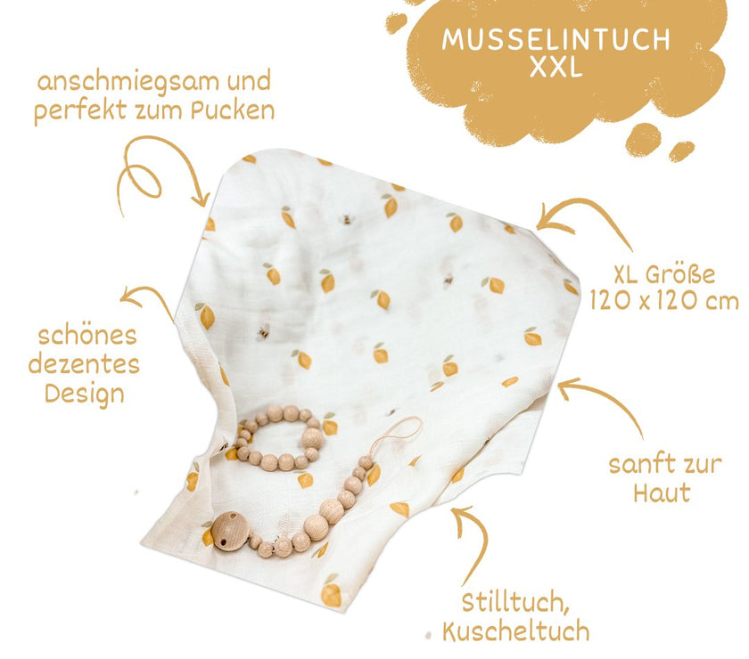 Bienen Baby Musselintuch - Kuschelweich und Vielseitig - bergkindl