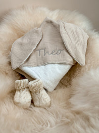 Babyhandtuch / Kapuzenhandtuch Baby Creme  100% Baumwolle - bergkindl