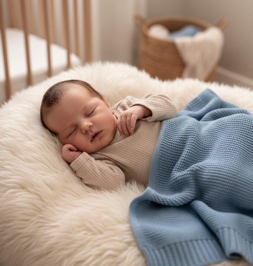 Blaue Babydecke -  Kuschelweich