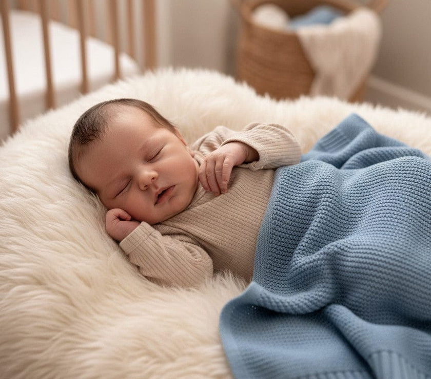 Blaue Babydecke -  Kuschelweich