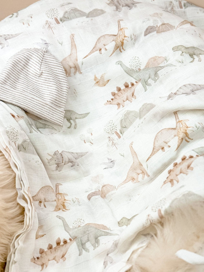 Musselintücher Baby Dino - Kuschelweich und Vielseitig 