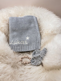 Graue Babydecke - Kuschelweich - bergkindl