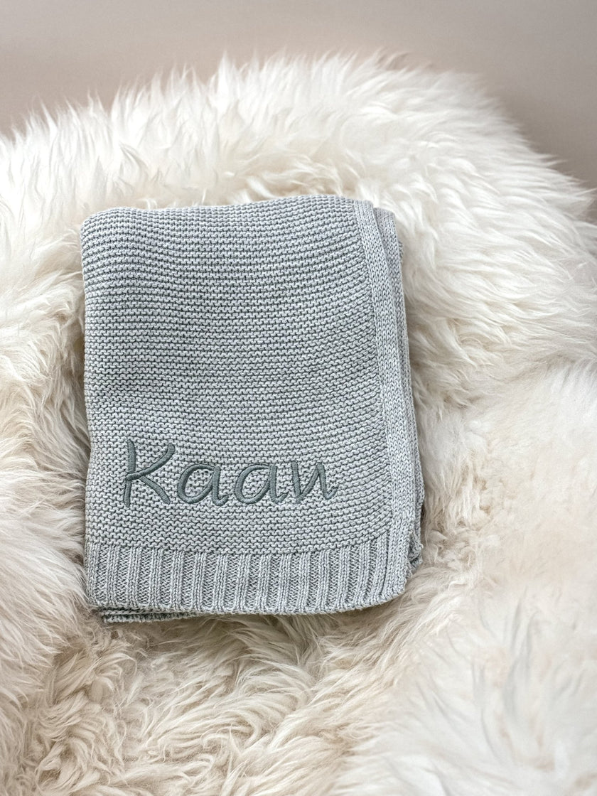 Graue Babydecke - Kuschelweich - bergkindl