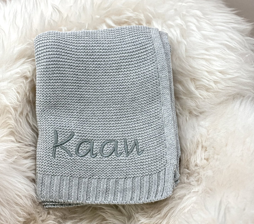 Graue Babydecke - Kuschelweich - bergkindl