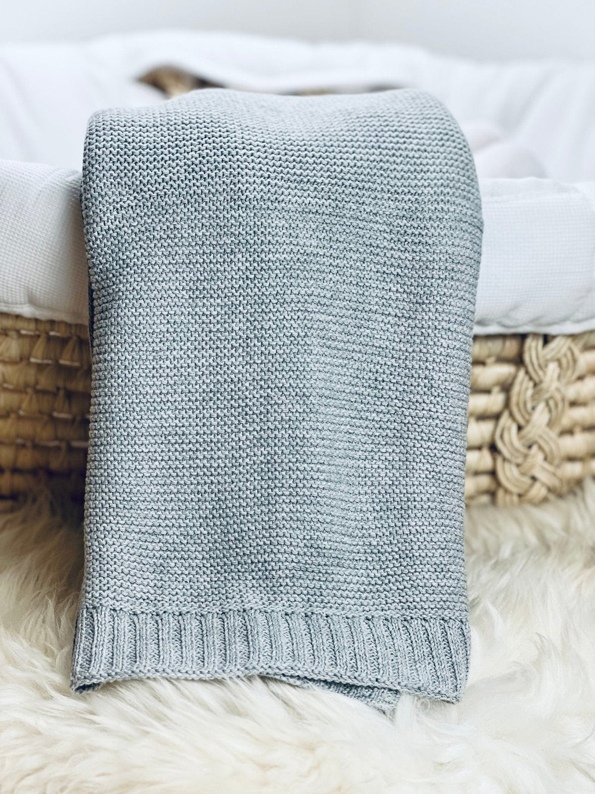 Graue Babydecke - Kuschelweich - bergkindl
