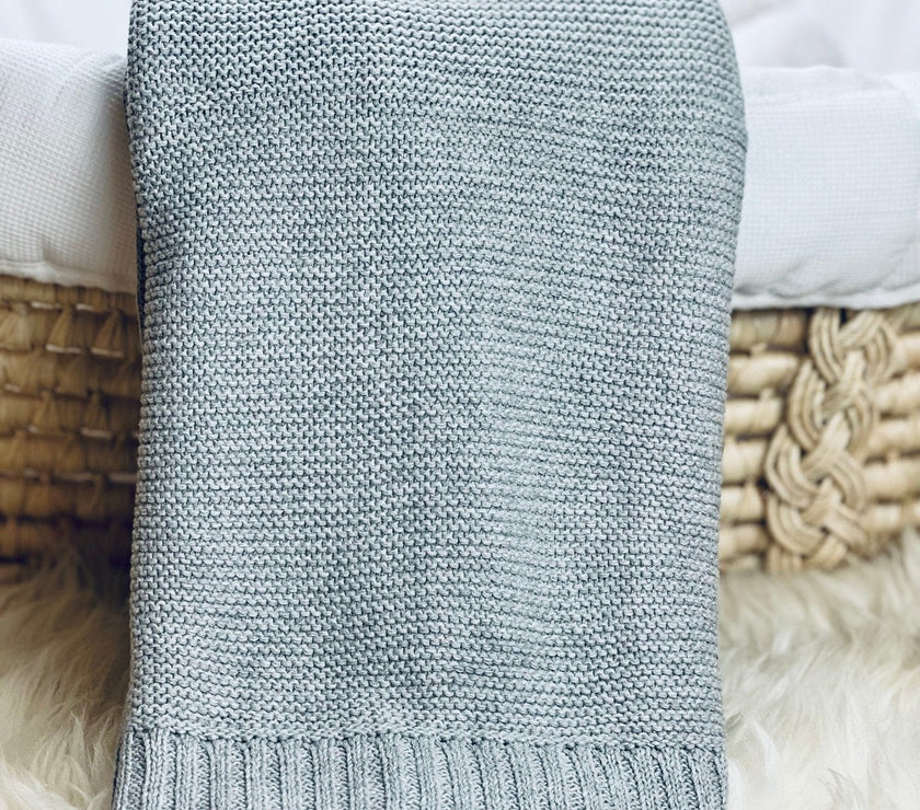 Graue Babydecke - Kuschelweich - bergkindl