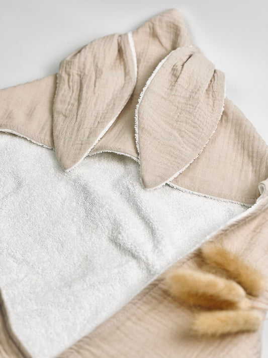 Handdoek met capuchon crème