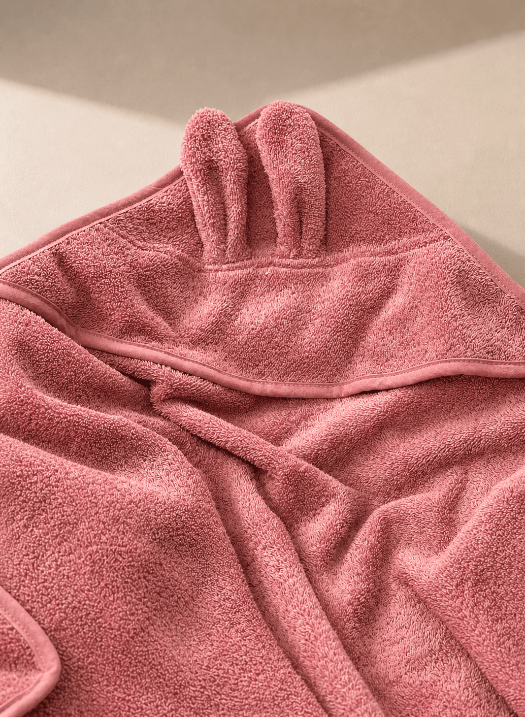 Handtuch Baby rose mit Kapuze